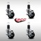 Service Caster 3'' SS Hard Rubber Swivel 1-5/8'' Expanding Stem Caster Set with Brake, 4PK SCC-SSEX20S314-HRS-TLB-158-4 - alternate 2
